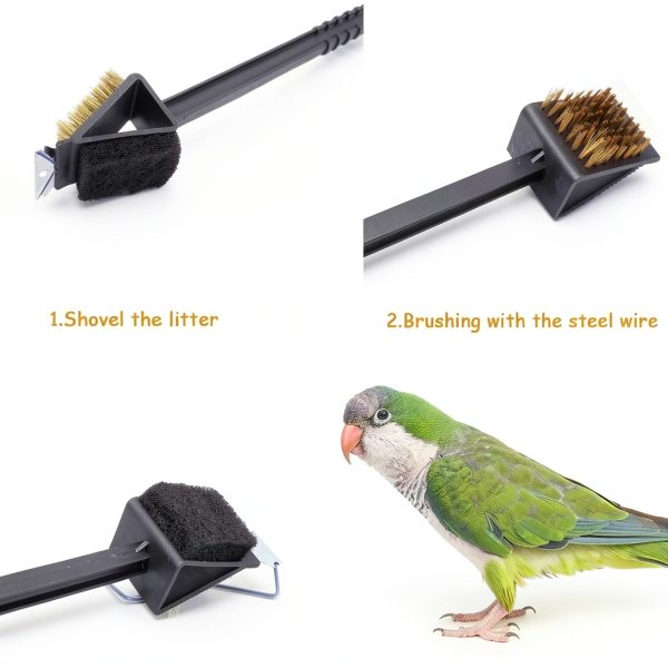 QBLEEV Bird Cage Cleaning Brush Stainless Steel Handle-6