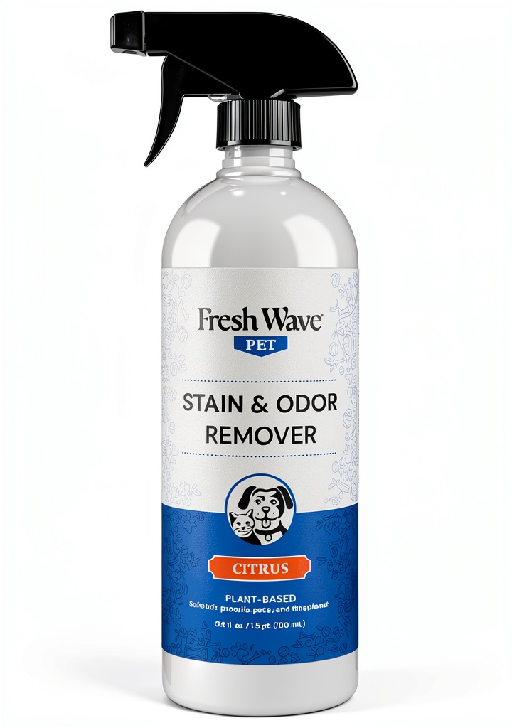 Installing OMI Pet Stain Remover Enzyme Spray Odor Eliminator on a wooden floor