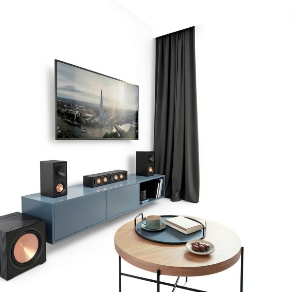 Klipsch R-30C Center Channel Speaker Black Modern Wood Tabletop Mount-6