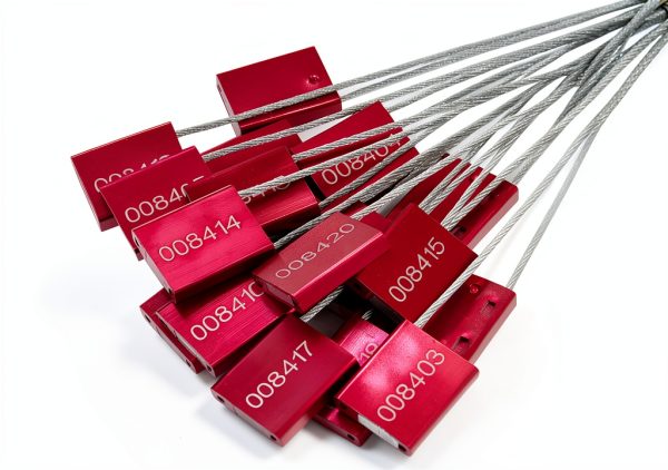 High Security Cable Seals LeadSeals Metal Shipping Tags Red 100pcs-0