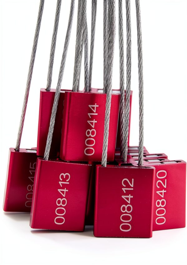 High Security Cable Seals LeadSeals Metal Shipping Tags Red 100pcs-5