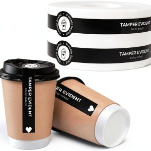 Tamper Evident Stickers Freshly Sealed 1x9 Black Double Roll 500 Pack-0