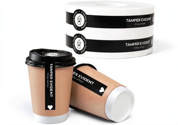 Tamper Evident Stickers Freshly Sealed 1x9 Black Double Roll 500 Pack-0