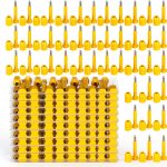 100 Pcs Bolt Shipping Seal with Print Progressive Numbering Disposable Truck Container Seals for Trucks, Trailers, Cargo Containers, Yellow-0