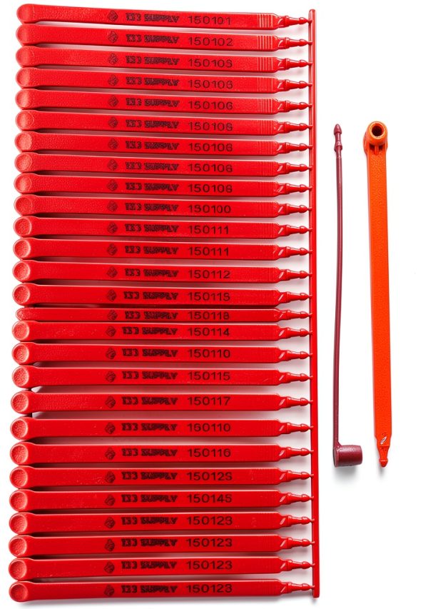 Red Plastic Truck Seals 1000 Pack 133 SUPPLY Shipping Security Tags-0