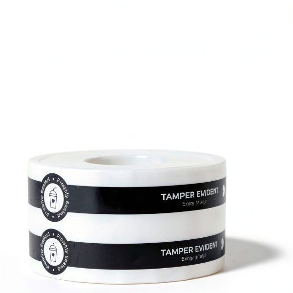 Tamper Evident Stickers Freshly Sealed 1x9 Black Double Roll 500 Pack-2