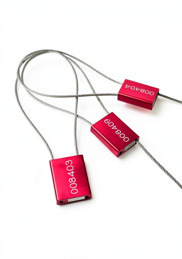High Security Cable Seals LeadSeals Metal Shipping Tags Red 100pcs-3