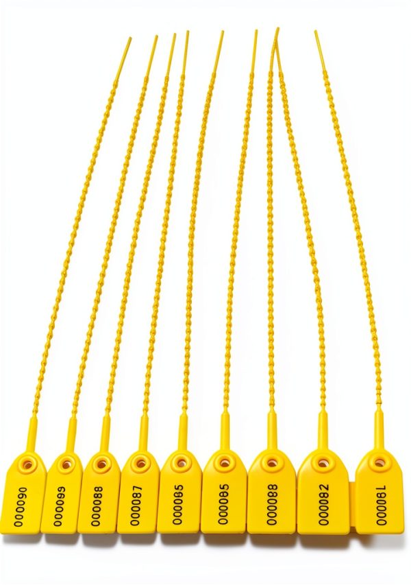Leadseals(R) Yellow Numbered Security Zip Ties Plastic Tamper Evident Seal Tags Pull Tite Self-Locking Disposable Safety Locks for Fire Extinguisher (100 PCS)-1