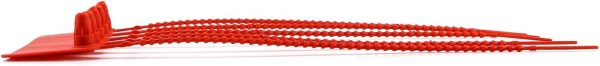 QWORK Plastic Tamper Seals, 100Pcs Tamper Self-Locking Security Zip Tie, Security Tag for Fire Extinguishers and Fire Safety, 9-13/16" Long, Red-6