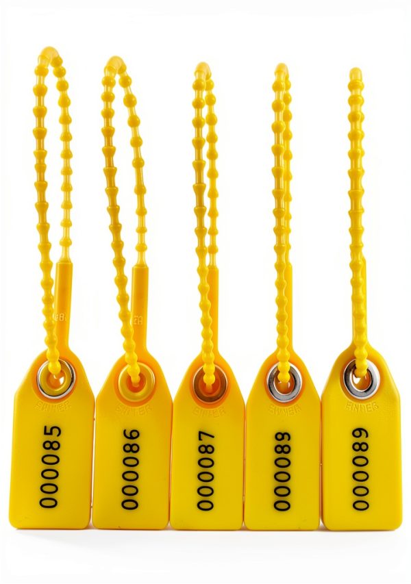 Leadseals(R) Yellow Numbered Security Zip Ties Plastic Tamper Evident Seal Tags Pull Tite Self-Locking Disposable Safety Locks for Fire Extinguisher (100 PCS)-5