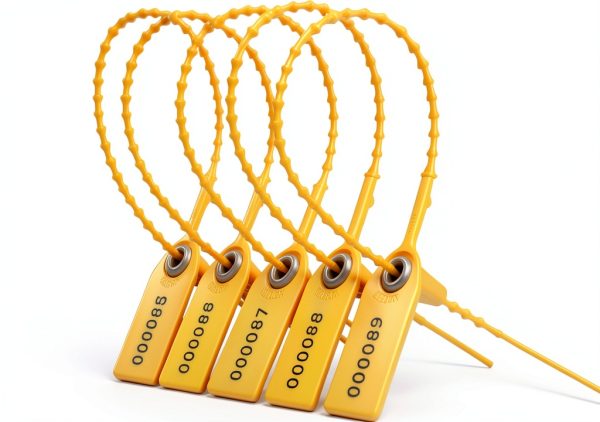 Leadseals(R) Yellow Numbered Security Zip Ties Plastic Tamper Evident Seal Tags Pull Tite Self-Locking Disposable Safety Locks for Fire Extinguisher (100 PCS)-0